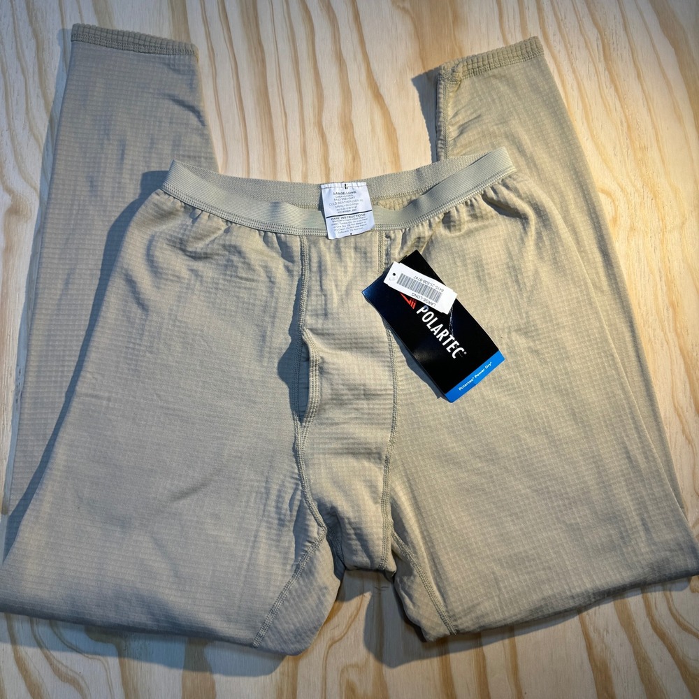 US Military Gen III ECWCS Level 2 Polartec Waffle Fleece Pants Tan Large Long